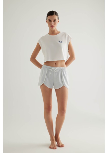 Kadın Pamuklu Kısa Kollu Şortlu Pijama Takımı fiyatları