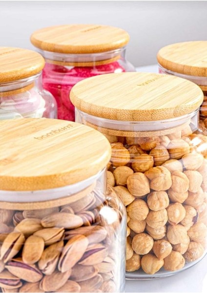 Zone 6'lı Cam Saklama Kabı Vakumlu 800ML. Bambu Kapaklı modelleri