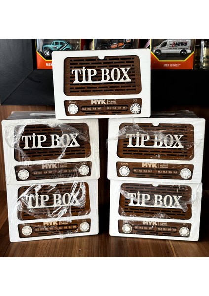 Tip Box Bahşiş Kutusu ve Kumbara (5’li Paket) Nostaljik Radyo Görünümlü Tipbox