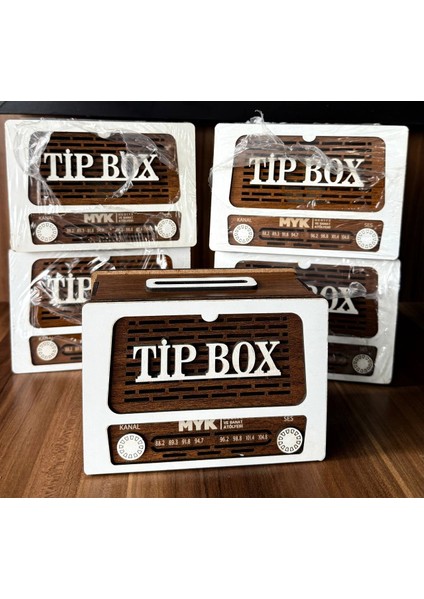 Tip Box Bahşiş Kutusu ve Kumbara (5’li Paket) Nostaljik Radyo Görünümlü Tipbox