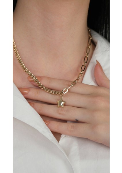 14 Ayar Altın Ataç Zincirli Yıldız Kolye fiyatları