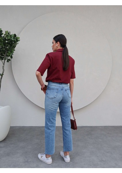 Açık Mavi Paça Kesik Orj Jean fırsatları