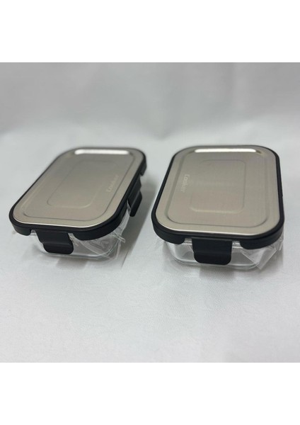 CKR3486 Cam Saklama Kabı 370 ml Siyah 2 Adet