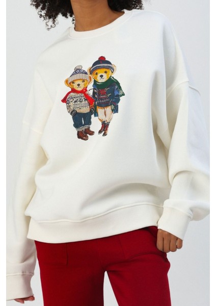 Bisiklet Yaka Teddy Sevgili Kombini Şardonlu Yumuşak Dokulu Sweatshirt fiyatları