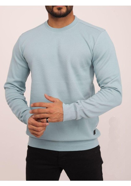 Troy Erkek Büyük Beden Uzun Kol Sıfır Yaka SWEATSHIRT-7170