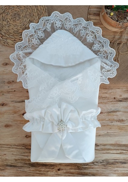 Pırıltı Kelebek Kız / Erkek Bebek Unisex Kundak Battaniyesi Ekru modelleri