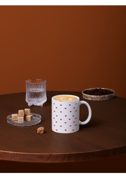 Deepcraft 'Kalpler' Kupa Sevgililer Günü, Hediyelik Kupa 300 ml