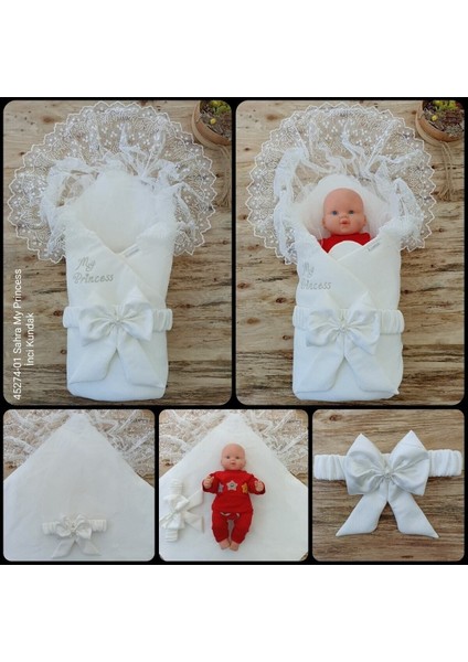 Sahra My Princess Inci Kız Bebek Kundak Battaniyesi Ekru modelleri