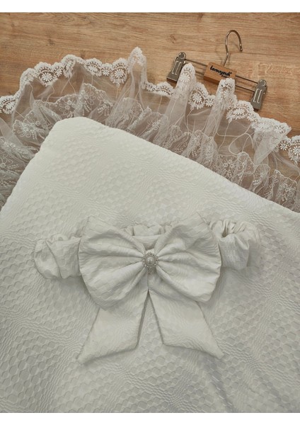 Ekru Kız Erkek Bebek Battaniyesi %100 Pamuklu Doğal Organik Uyku Kundağı Hastane Çıkışı Yenidoğan