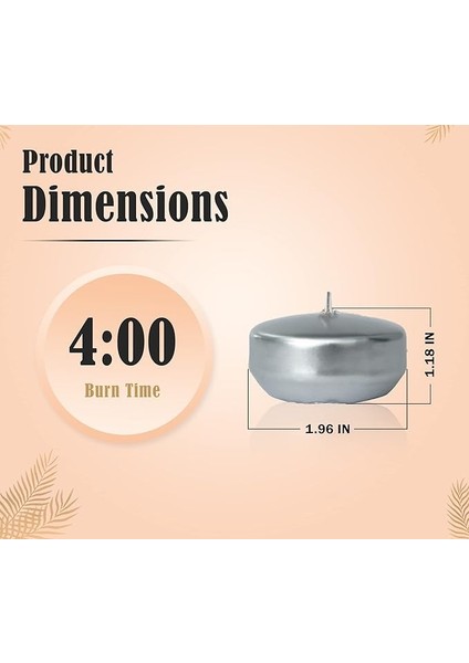 Yüzen Mum 24'lü Silver Gümüş Varaklı Kokusuz