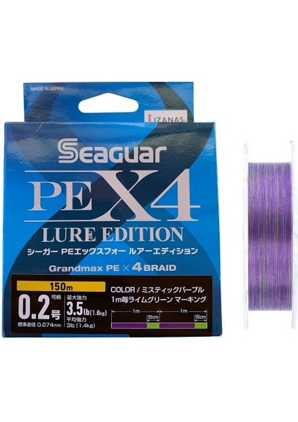 Lure Edition Pe 4 Örgü 0.2pe 150MT Multi Color Lrf Ip Misina