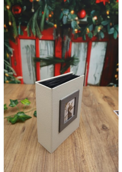 10x15 cm 100'lük Koton Desenli Lüks Fotoğraf Albümü (Krem) indirimleri