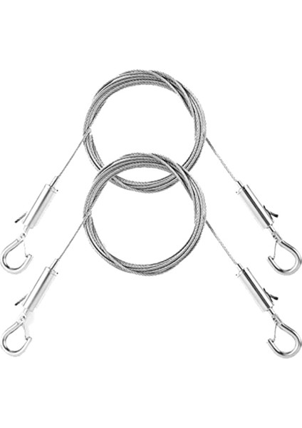 2pcs Ayarlanabilir Resim Asma Tel Seti - Ağır Hizmet Tipi Donanım, 1m X1.5mm Paslanmaz Çelik Kablolar Asma Halat (Yurt Dışından)