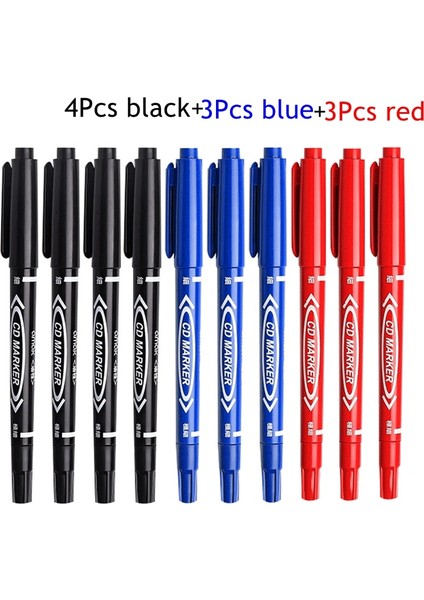 10 Adet Karışımı Tarzı Et Ikiz Ucu Renkli Kalıcı Sanat Işaretleyiciler Kalemler Ince Nokta Su Geçirmez Yağlı Siyah Mürekkep Eskiz Defteri Boyama Okul Malzemeleri (Yurt Dışından)