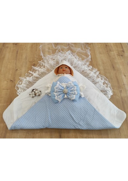 Triko Örgü Bebek Kundağı Unisex Bebek Dış Kundak Battaniyesi Hastane Çıkışı Kundak Battaniye
