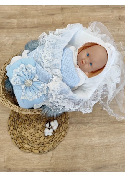 Triko Örgü Bebek Kundağı Unisex Bebek Dış Kundak Battaniyesi Hastane Çıkışı Kundak Battaniye