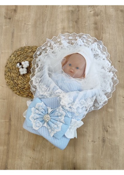 Triko Örgü Bebek Kundağı Unisex Bebek Dış Kundak Battaniyesi Hastane Çıkışı Kundak Battaniye