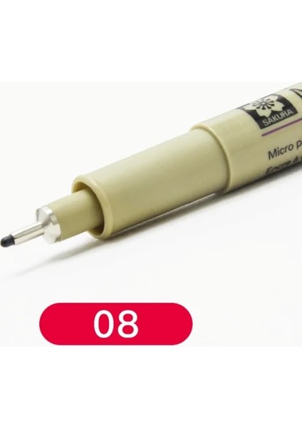 No.8 Stili Siyah Pigma Mikron Kalem Su Geçirmez Elle Çizilmiş Tasarım Kroki Iğne Kalem El Dawing Liner Fineliner Karikatür Imza Sanat Kalem (Yurt Dışından)