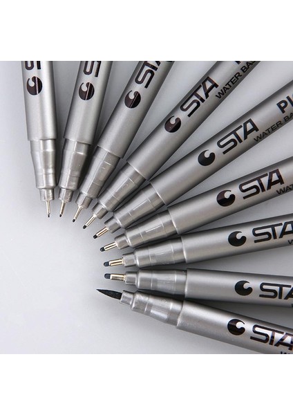 2.0mm Tarzı 1@#gment Liner Pigma Micron Ink Marker Kalem Farklı Uçlu Siyah Fineliner Eskiz Kalemleri (Yurt Dışından) fırsatları