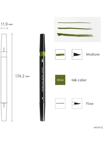 7 Zeytin Tarzı Monami Sulu Boya Fırça Kalem, Suluboya Orta Ince Ikiz Fırça Kalemi Çizim Kaligrafi Boyama Okulu Sanat Tasarımı A6554 (Yurt Dışından)