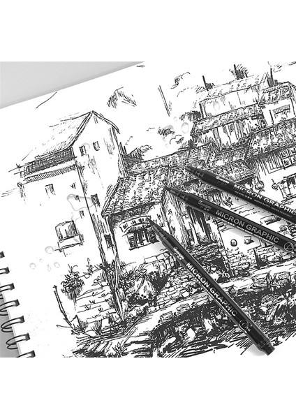 Br Tarzı 1 Adet Pigment Liner Pigma Mikron Mürekkep Marker Kalem Farklı Ucu Siyah Fineliner Eskiz Kalemleri (Yurt Dışından)