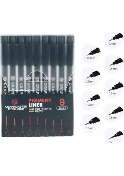 No.0.8 Stili Gment Kalem Kalem Graphmaster Su Direnci Ince Nokta Fırça Mürekkep Sanat Marker Çizim El Yazısı Kroki A6204 (Yurt Dışından)