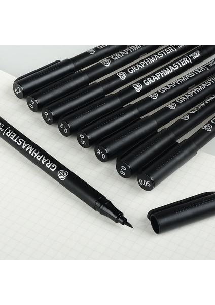 No.0.8 Stili Gment Kalem Kalem Graphmaster Su Direnci Ince Nokta Fırça Mürekkep Sanat Marker Çizim El Yazısı Kroki A6204 (Yurt Dışından)