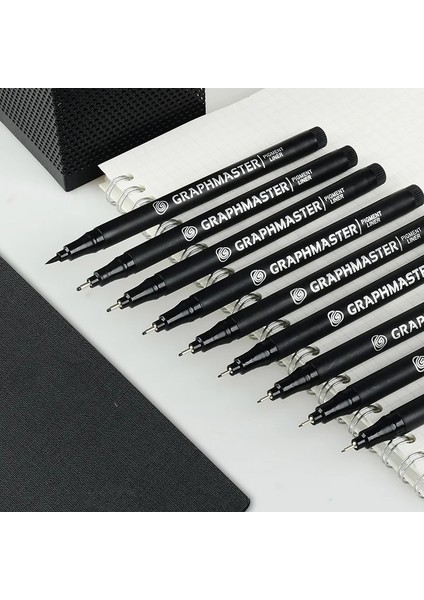 No.0.8 Stili Gment Kalem Kalem Graphmaster Su Direnci Ince Nokta Fırça Mürekkep Sanat Marker Çizim El Yazısı Kroki A6204 (Yurt Dışından)