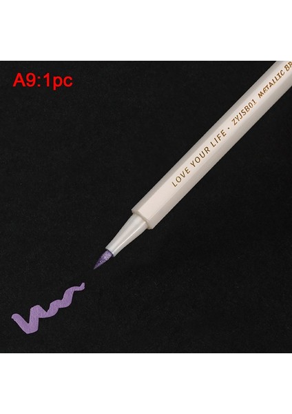 A9 Stili Metal Işaretleyici Scrapbooking Craft Maker Fırça Yuvarlak Uçlu Sanat Kalem Ofis Malzemeleri Çizim Kırtasiye Renkli Boyama Kalemler (Yurt Dışından)