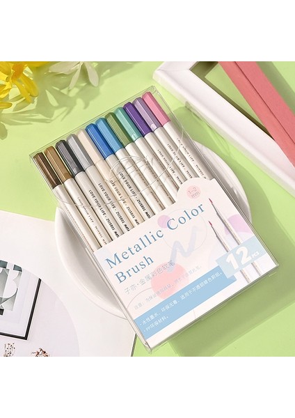 A9 Stili Metal Işaretleyici Scrapbooking Craft Maker Fırça Yuvarlak Uçlu Sanat Kalem Ofis Malzemeleri Çizim Kırtasiye Renkli Boyama Kalemler (Yurt Dışından) modelleri