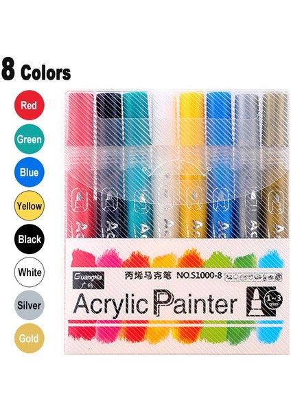 4 Renk Set Stili 8 Renk Akrilik Sanat Marker Kalem Seti Dıy Boyama Çizim Kartı Için Seramik Kaya Taş Kupa Cam Kumaş Giysileri Ahşap Çocuklar Grafiti (Yurt Dışından) fiyatları