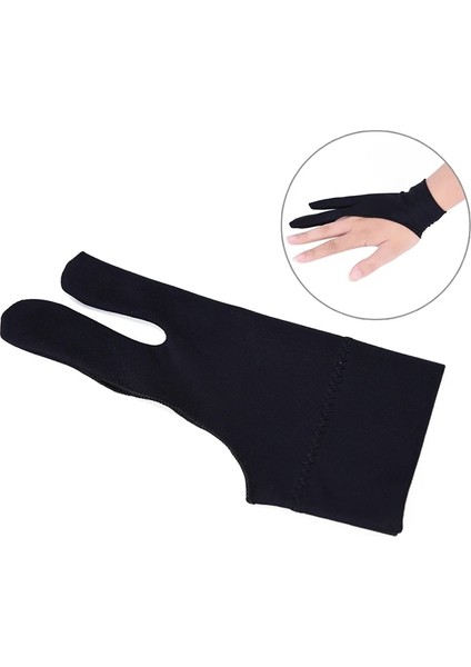 Chenıstory Iki Parmak Kirlenme Önleyici Eldiven Sanatçı Cetvel Kalemi Grafik Tablet Pad Ev Eldivenleri Sağ Sol El Siyah Glov (Yurt Dışından) fırsatları