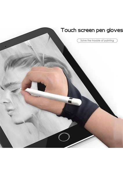 S-Beyaz Tarzı Iki Parmak Sanatçı Anti-Touch Eldiven Çizim Tableti Için Sağ ve Sol El Eldiven Ipad Ekran Kartı Parmak Eldiven Için Kirlenme Önleyici (Yurt Dışından)