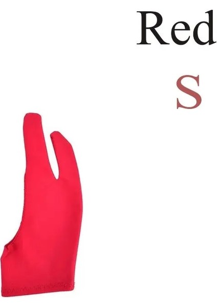 Kırmızı-S 1 Adet Sanatçı Çizim Eldiveni Herhangi Bir Gra Çizim Tableti Için 2 Parmak Kirlenme Önleyici Hem Sağ Sol El Için Ücretsiz Boyut Siyah Kırmızı Mavi (Yurt Dışından)