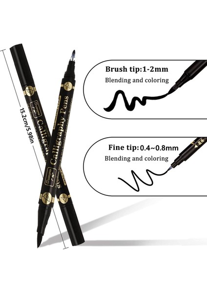 Karışık Tip-6 Adet Set Stili Çift Uçlu Kalem Siyah Kaligrafi Fırçası Kalem Yazı Kalemleri Sanat Marker Beyaz Kalem Yeni Başlayanlar Için Yazma Eskizler Sanat Çizimleri (Yurt Dışından) indirimleri