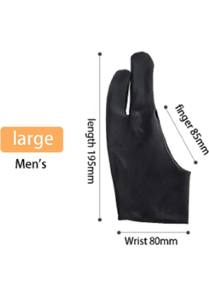 Erkek Tarzı Boyama Anti-Kirlenme Eldivenleri Siyah Iki Parmaklı Anti-Aşınma Profesyonel Sanatçı Kroki Renk Toz Düz Çizim (Yurt Dışından)