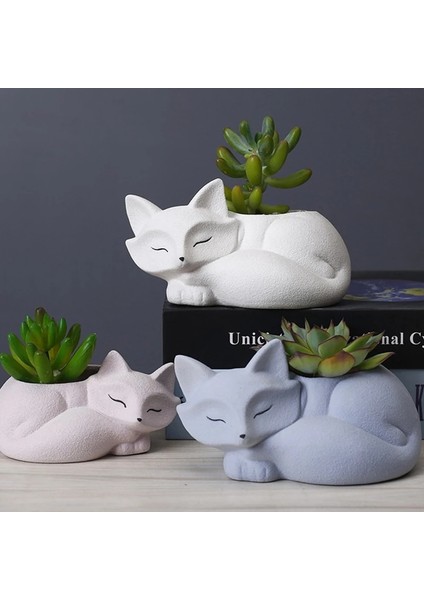 No.2 Tarzı 3D Hayvanlar Küçük Tilki Beton Silikon Pot Kalıp Etli Saksı Kil Çimento Alçı Kalıpları Dıy Ev Bahçe Saksı Kalıp (Yurt Dışından) fiyatları