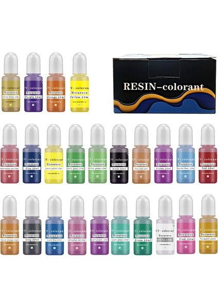 24PCS-A Tarzı Adet Regments Mum Sabun Boyası Dıy Uv Epoksi Reçine Kalıp Sıvı Renklendirici Takı Yapımı Malzemeleri Reçine El Sanatları (Yurt Dışından)