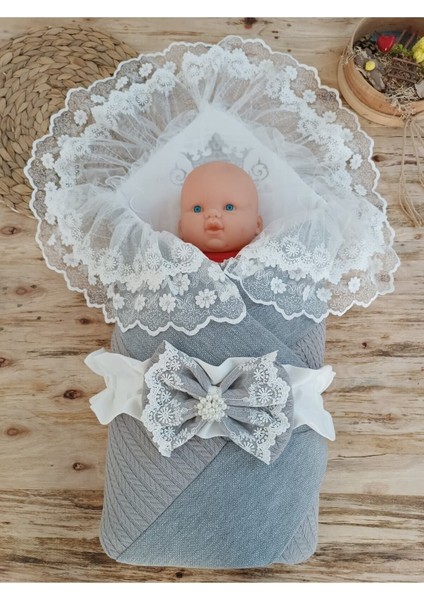 Triko Przm Bebek Kundağı Unisex Bebek Dış Kundak Battaniyesi Hastane Çıkışı Kundak Battaniye
