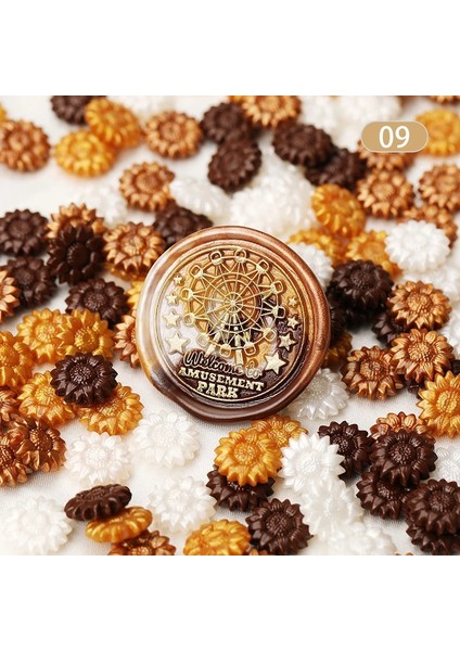 No.9 Stili Unflower Glitter Inci Sızdırmazlık Balmumu Boncuk Scrapbooking Sızdırmazlık Damga Zarf Düğün Davetiyesi El Yapımı Diy Doğum Günü Hediyesi (Yurt Dışından)