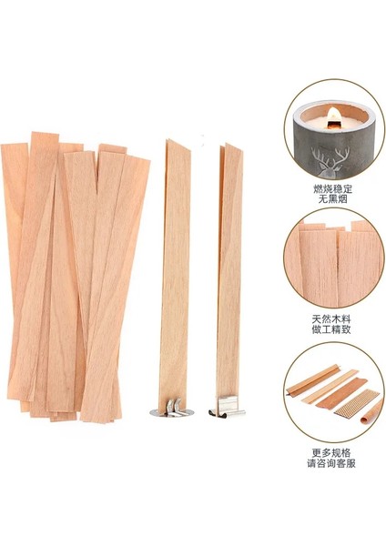 20PCS-ETIKET Tarzı Ahşap Mum Fitili Tabanı ile Dıy Dumansız Mum Fitili Çekirdek Parafin Mum Kavanoz Yapımı Kiti Mum Yapımı Malzemeleri (Yurt Dışından) indirimleri