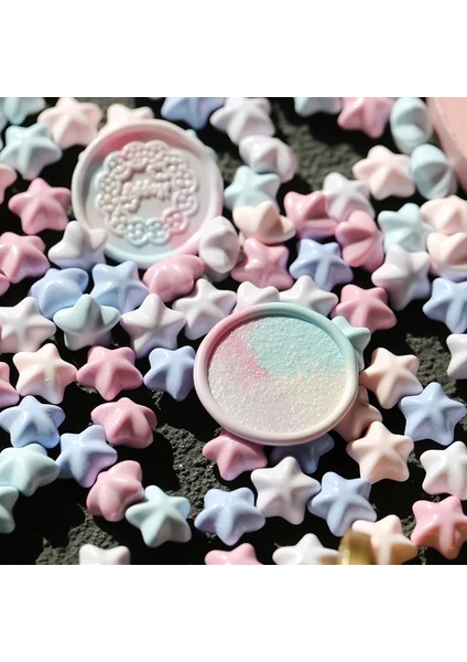 13XINGXINGMOCHAMUSI Tarzı Macaron Renk Güzel Yıldız Şekli Ateş Boya Balmumu Taneleri El Kitabı Zarf Düğün Davetiyesi Dekorasyon (Yurt Dışından) fiyatları