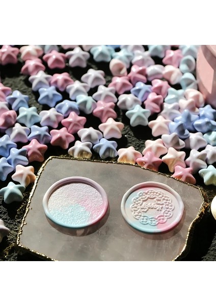 13XINGXINGMOCHAMUSI Tarzı Macaron Renk Güzel Yıldız Şekli Ateş Boya Balmumu Taneleri El Kitabı Zarf Düğün Davetiyesi Dekorasyon (Yurt Dışından) fırsatları