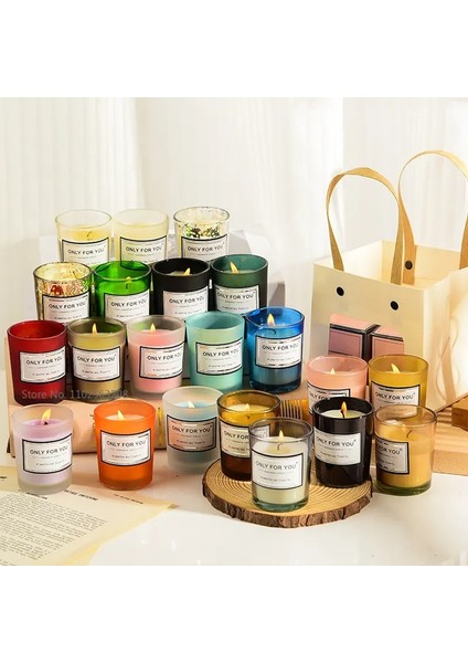 D Tarzı Diy Mum Boş Bardak Kapaksız Yaratıcı Renkli Şişe Cam Kavanoz El Yapımı Tatlı Kokulu Mumlar Cam Boş Kavanoz (Yurt Dışından) fiyatları