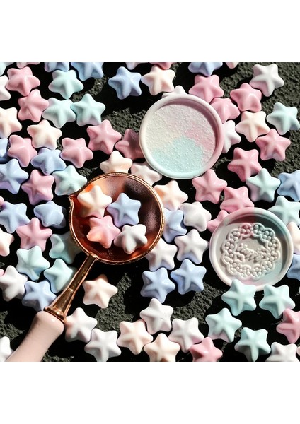 01LANFENZIHUNSE Tarzı Macaron Renk Güzel Yıldız Şekli Ateş Boya Balmumu Taneleri El Kitabı Zarf Düğün Davetiyesi Dekorasyon (Yurt Dışından)