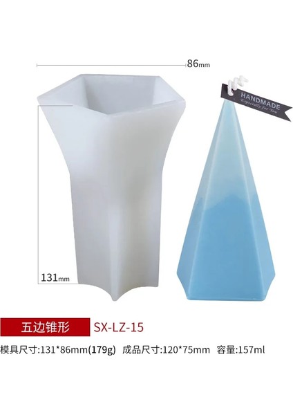 Sx-Lz-15 Tarzı Büyük 3D Üçgen Silikon Mum Kalıp Oyma Sanatı Aromaterapi Alçı Ev Dekorasyon Kalıp Düğün Hediyesi (Yurt Dışından)
