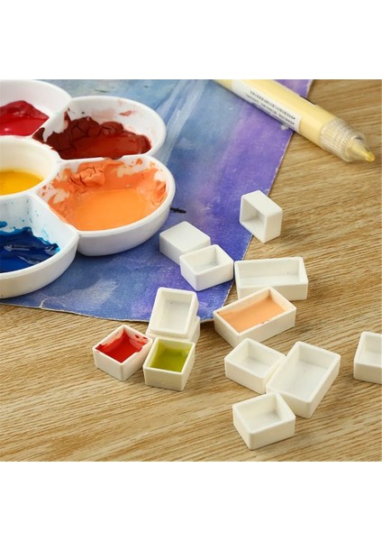 40 Adet Yarım Tava Stili Adet Suluboya Pigment Için Boş Dolu Tavalar Beyaz Yarım Tavalar Boya Aleti Plastik Katı Suluboya Boş Sanatçılar Boya Paleti (Yurt Dışından) fırsatları
