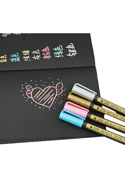 Mavi Stil Aint Pen Metal Renkli Kalem Teknolojisi Altın ve Gümüş Boya Kalemi Öğrenci Malzemeleri Marker Kalem (Yurt Dışından)