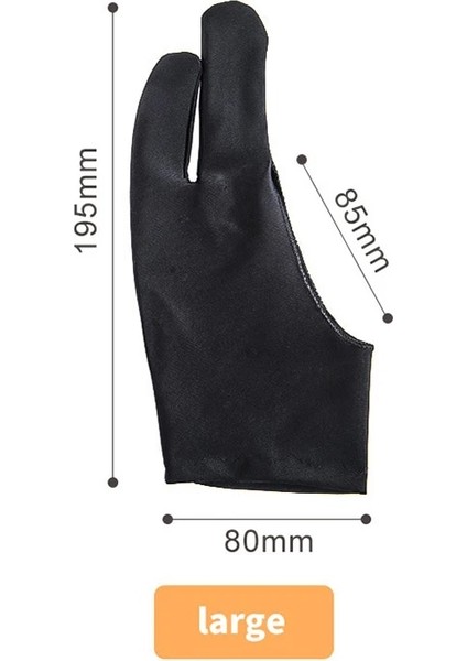 Büyük Stil Borrence Çizim Eldivenleri Öğrenci Yazma Profesyonel Çizim Siyah Iki Parmak Kirlenme Önleyici Aşınmaya Dayanıklı Kroki Sanat Boya Eldiven (Yurt Dışından)