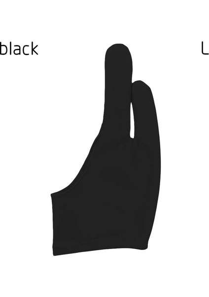 Siyah-L Herhangi Bir Gra Çizim Tableti Için Sanatçı Çizim Eldiveni Siyah 2 Parmak Kirlenme Önleyici, Hem Sağ Hem De Sol El Için Siyah Ücretsiz Boyut (Yurt Dışından)